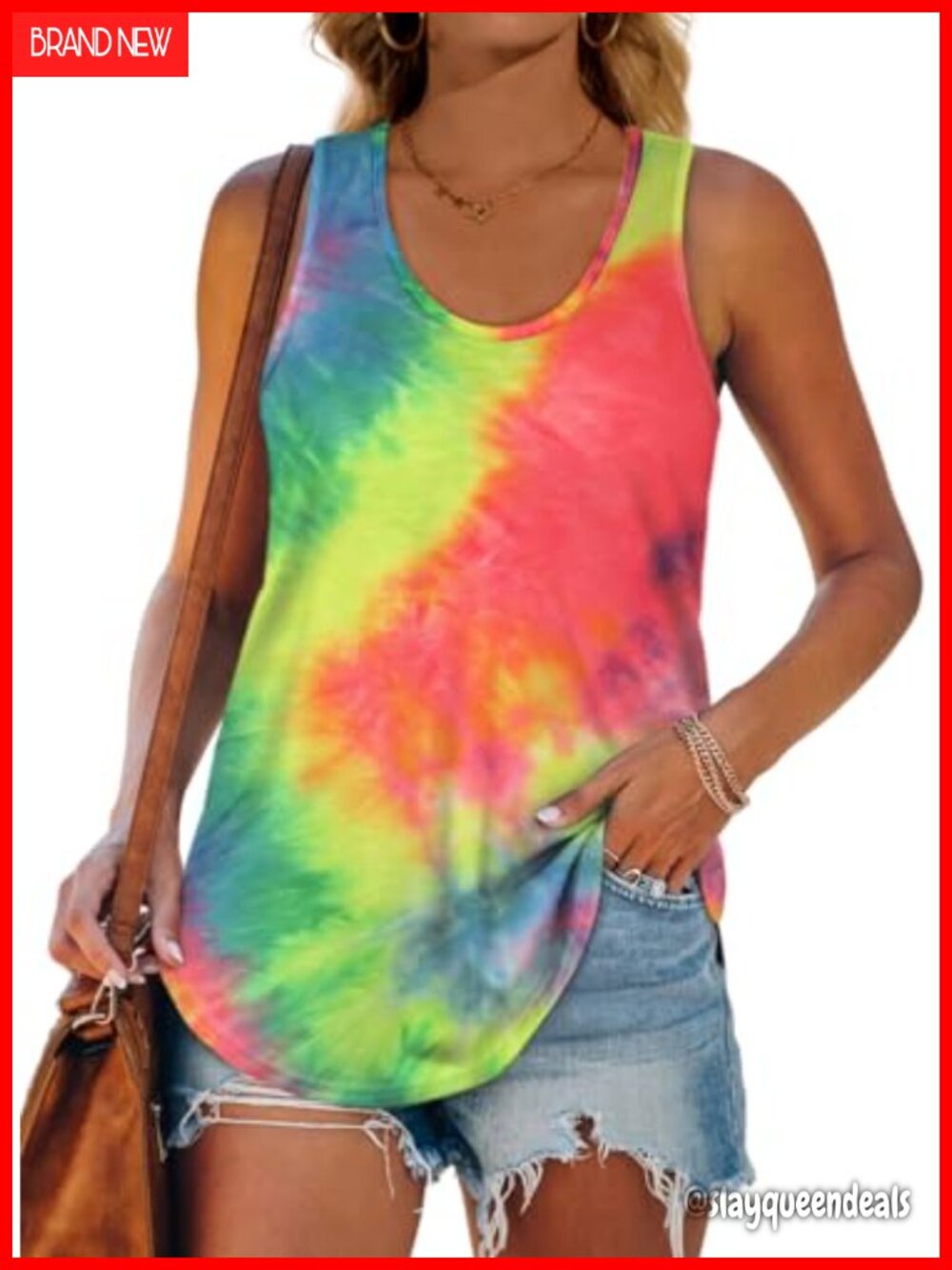Womens Racerback Tank Top Loose Fit Summer Activewear